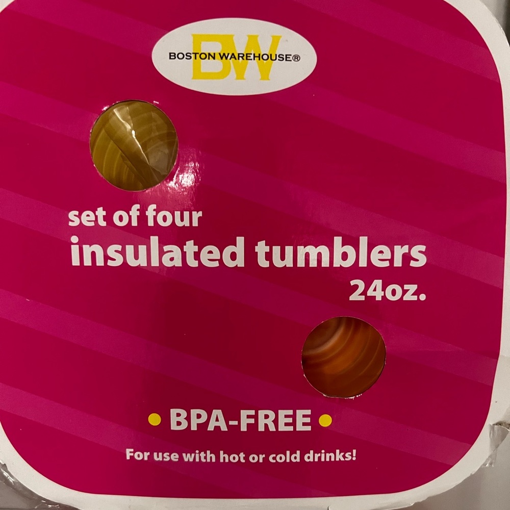 Boston Warehouse acrylic tumbler set of 4 NEVER OPENED 24 oz